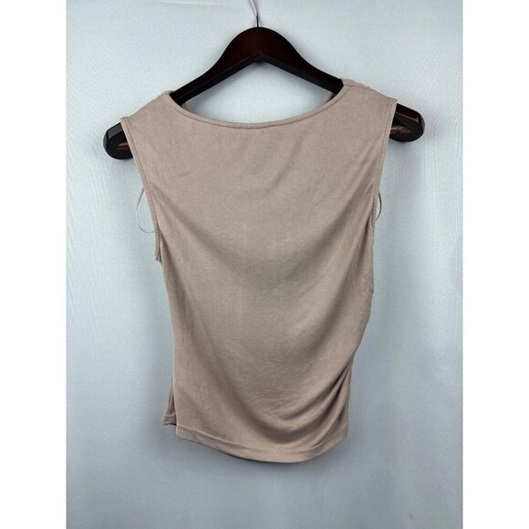 Women’s all: row Small Beige Tank Blouse with a Cowelneck - Picture 3 of 5